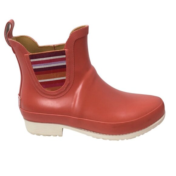 L.L. Bean Boots Wellies Wellie Orange Rain Rubber Waterproof Pull On Rugged Sz 7 - Picture 4 of 9